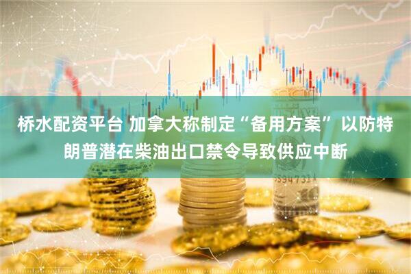 桥水配资平台 加拿大称制定“备用方案” 以防特朗普潜在柴油出口禁令导致供应中断